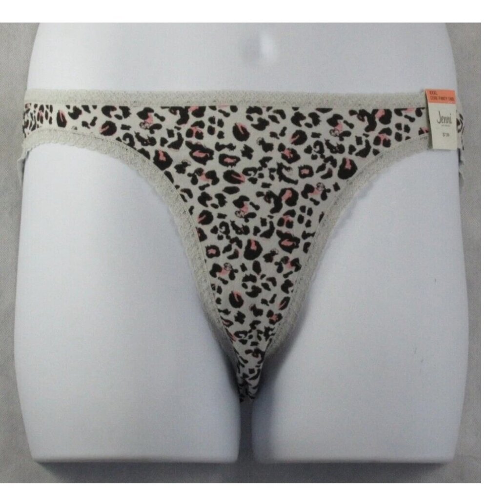 Jenni Women's Cotton Blend Bikini Panty Underwear, Leopard Multi, 3XL